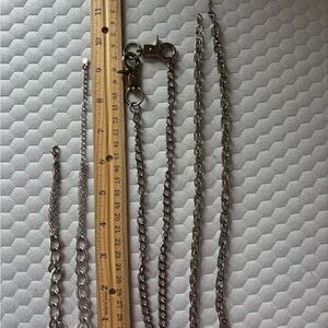 Silver Chain Necklace Set